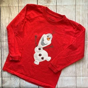 Disney Frozen M 5/6 Boys Long Sleeve Olaf Tee